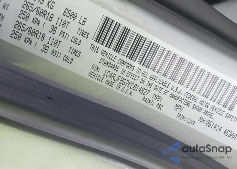 2019 Jeep Grand Cherokee Limited 4X4 from USA, damaged, VIN 1C4RJFBG7KC814827